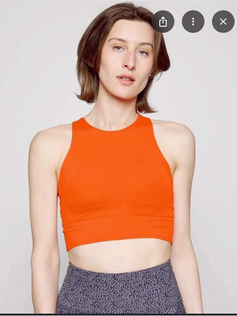 Athleta Conscious Crop A-C Bright Orange High Neck Sports Bra